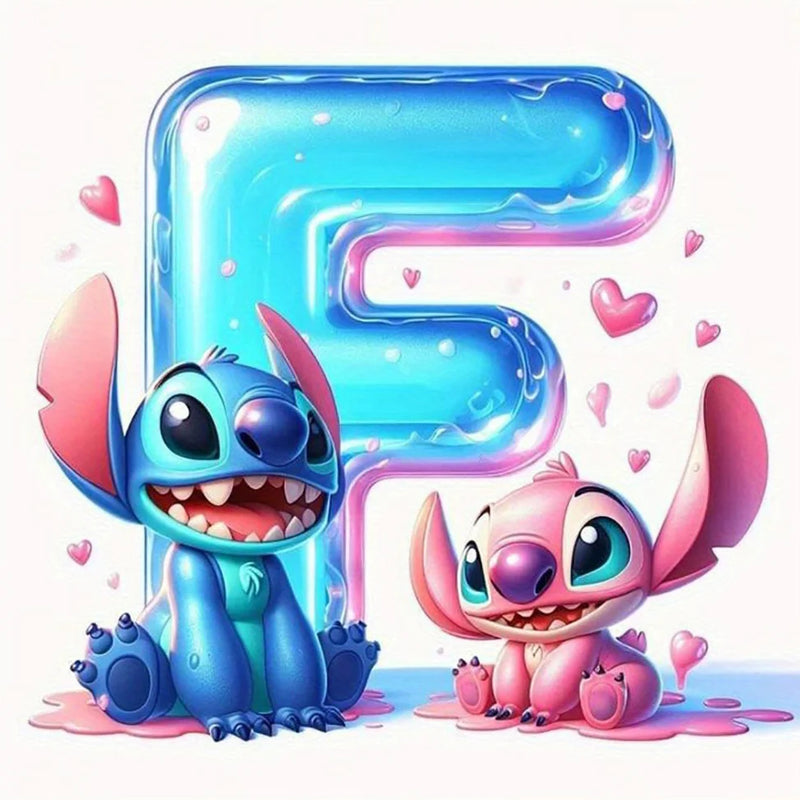 Disney DIY Cartoon Diamond Painting Letter Lilo And Stitch Full Drill Diamond Mosaic Heart Handicraft Embroidery Christmas Gift