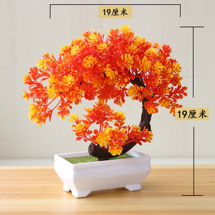 1pc Artificial Plants Bonsai Small Tree Simulation Plants Fake Flowers Table Potted Ornaments Home Decoration Hotel Garden Decor