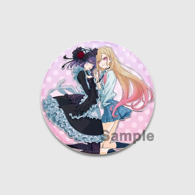 32/44/58mm Anime My Dress-Up Darling Round Pin Cartoon Character Badge Role Play Handmade Tinplate Brooch for Clothes Decoration