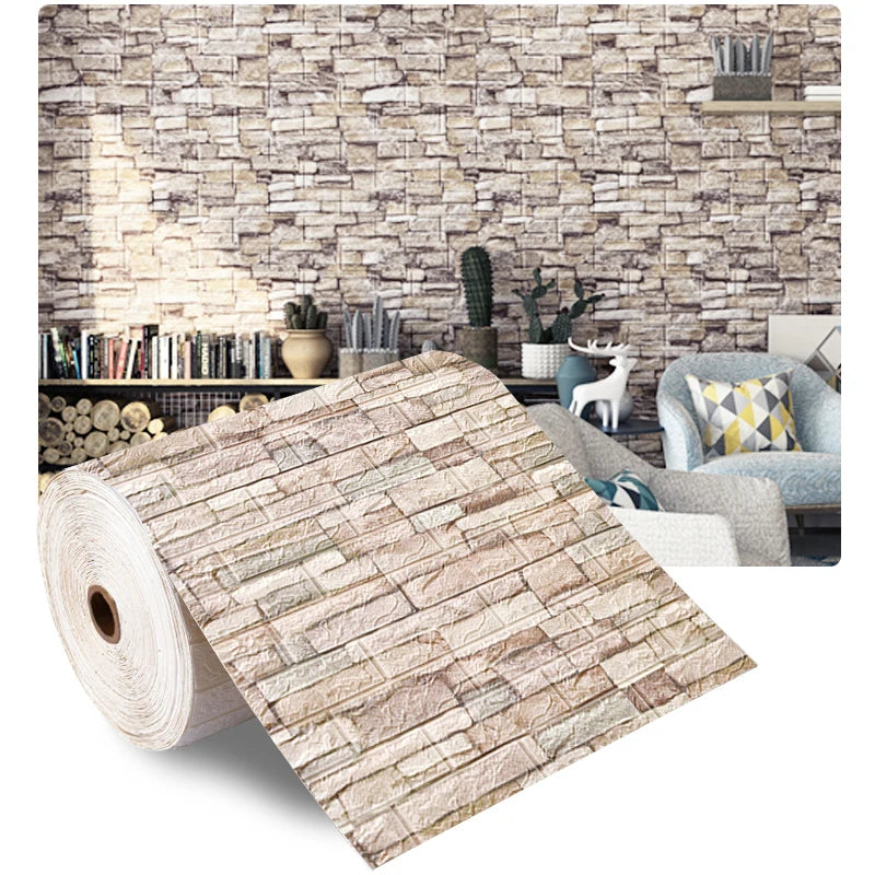 3D Wallpaper Decoration Self-adhesive Antique Foam Brick Wallpaper Living Room Bedroom Waterproof 3d Wall Sticker