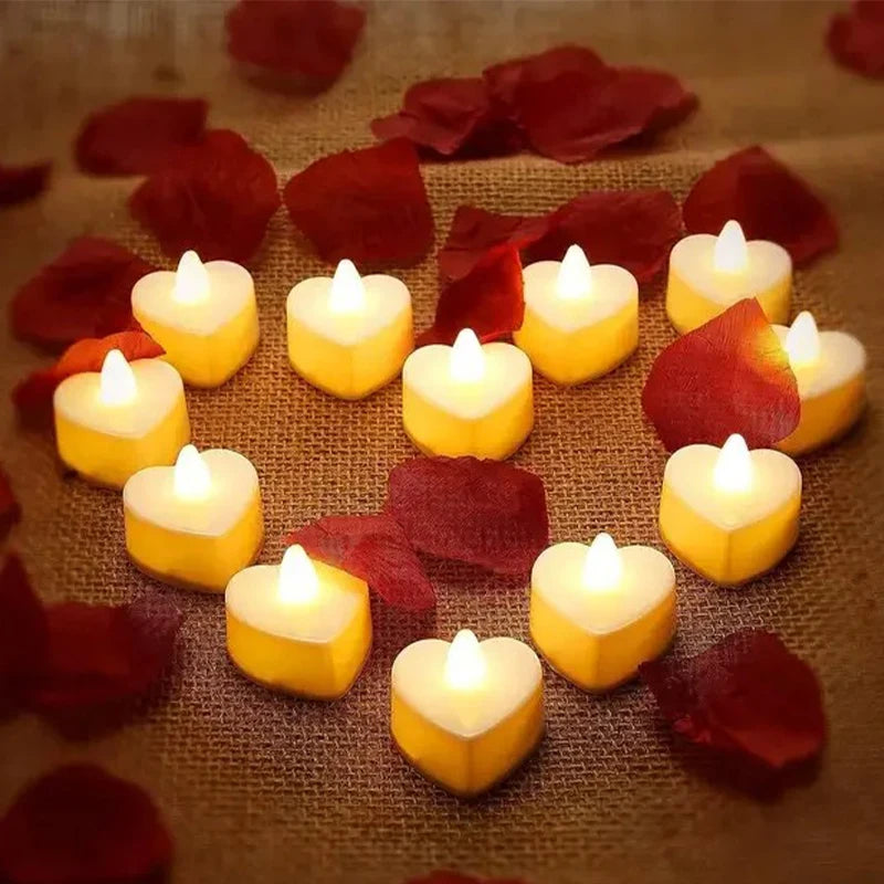 Heart-Shaped Scented Tea Candles Set Wedding Supplies Romantic Decor Creative Love Candle Marriage Proposals Birthday Gift