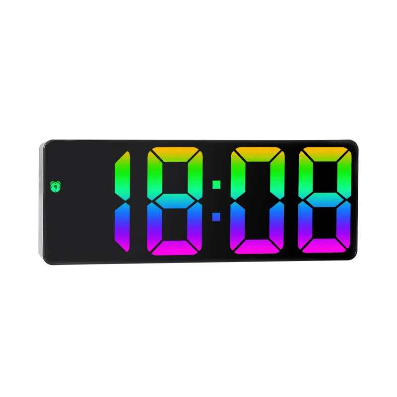 Voice Control Color Digital Alarm Clock TEMP Date Display Night Mode Snooze Table Clock Anti-disturb Function 12/24H LED Clock