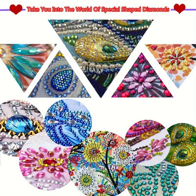 10pcs Diamond Painting Coasters Set, DIY Cartoon Cat Pattern Round Coasters 10x10cm/3.93x3.93in