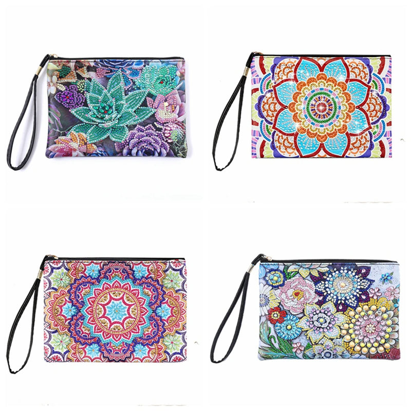 1pc/Set DIY Purses Diamond Painting Mandala Kits for Adults PU Leather Handbags Cactus Diamond Art Purses for Women