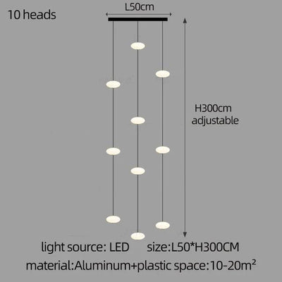 Nordic Oval Ball Led pendant lamp Long strip white staircase lamp living room designer Villa building Cluster Suspension lamp