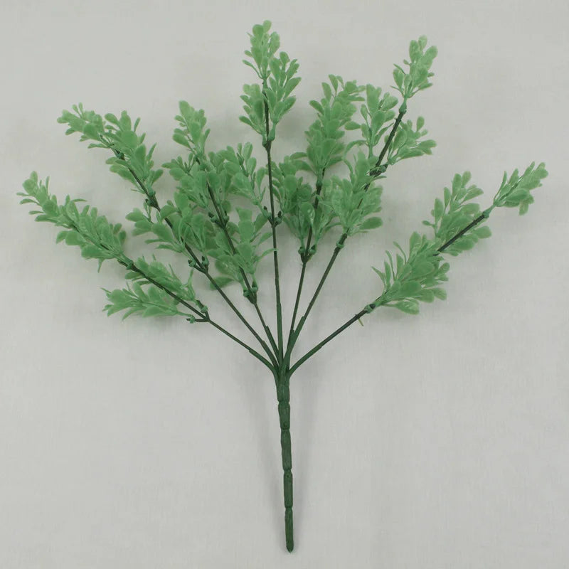 YO CHO Artificial Plants Plastic Twigs Green Grass Fake Plants Twigs Leaves Grass Flower Arrangement Wedding Party Home Decor