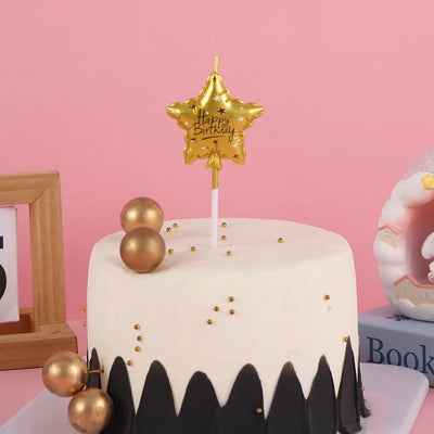 Gold number candles 520 Valentine's Day birthday cake candles Gold balloons One year old number candles decorative decoration