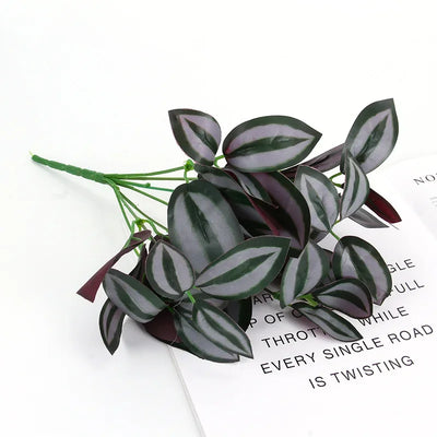 Artificial Plants Leaves Silk Tortoiseshell Leaf Dieffenbough Fake Small Fairy Taro Simulation Green Plant Living Room Decor