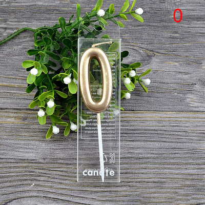 1Pcs Gold Happy Birthday Number Cake Candles 0 1 2 3 4 5 6 7 8 9 Cake Topper Kids Girls Boys Bar Baby Party Supplies Decoration