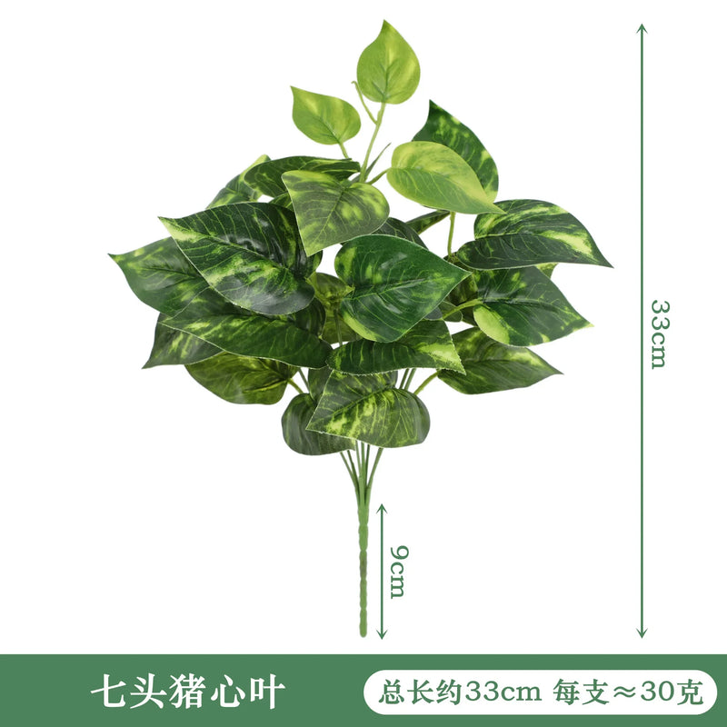 Artificial Plants Leaves Silk Tortoiseshell Leaf Dieffenbough Fake Small Fairy Taro Simulation Green Plant Living Room Decor