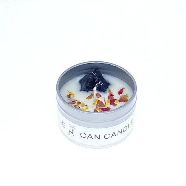 Scented Long Lasting Soy Candles Crystal Stone Dried Flower Fragrance Smokeless   for Home Decorstion  Jar