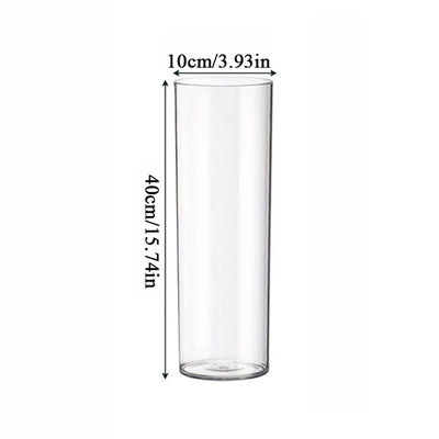 Acrylic Clear Cylinder Flower Vase Unbreakable Hurricane Tall Large Plastic Vases for Wedding Centerpieces Hydroponic Decor