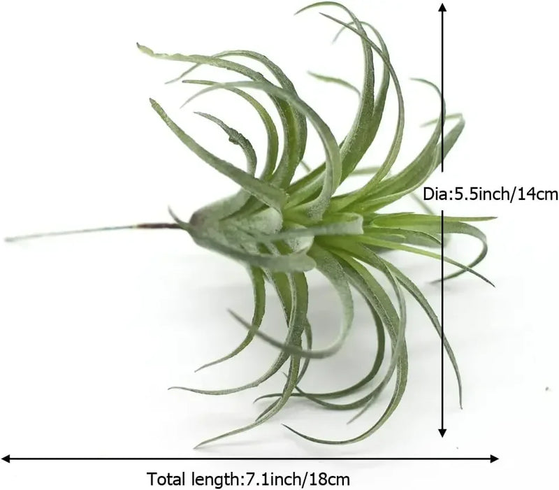 2PCS Artificial Flocking Tillandsia Air Plants Faux Succulents Bromeliads(Small)