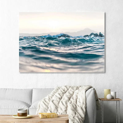 Ocean Waves Sea Skyline Photography Poster Blue Beach Coastal Seascapes Canvas Painting Wall Art for Living Room Home Decor