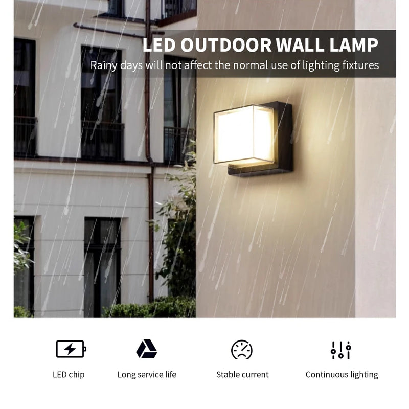 Led Outdoor Wall Light Waterproof IP66 Motion Sensor Led Outdoor Lighting Porch Lights Balcony Garden Lights Outdoor Wall Lamp