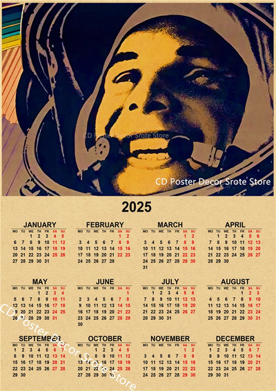 USSR CCCP 2025 Calendar Poster Celebrity Aesthetic Prints Posters Wall Art Retro Painting Home Room Cafe Club Dorm Wall Decor