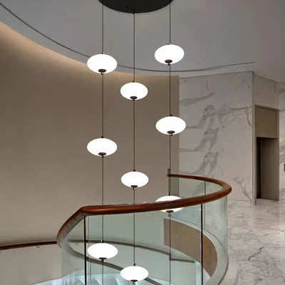 Nordic Oval Ball Led pendant lamp Long strip white staircase lamp living room designer Villa building Cluster Suspension lamp