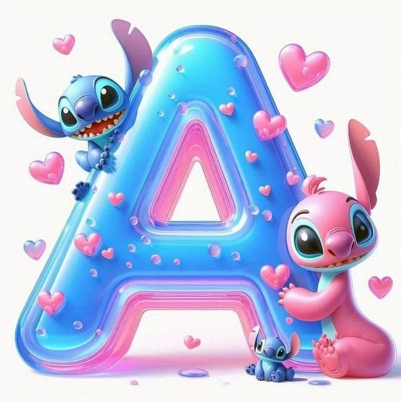 Disney DIY Cartoon Diamond Painting Letter Lilo And Stitch Full Drill Diamond Mosaic Heart Handicraft Embroidery Christmas Gift