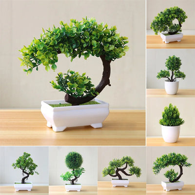 New Green Artificial Plants Bonsai Small Tree Grass Flower Potted Bonsai  Halloween  hause decoration Wedding Home Office Decor