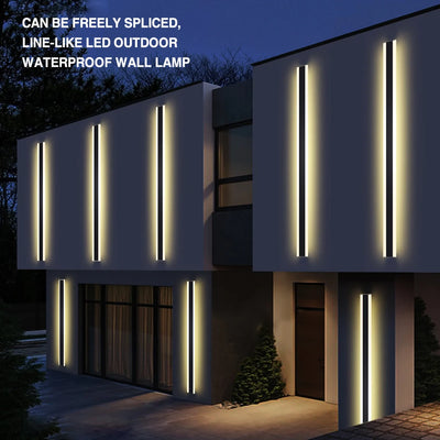 Outdoor IP65 waterproof Long strip lamp, simple LED wall light suitable for courtyard, villa, gate, garden outdoor decoration