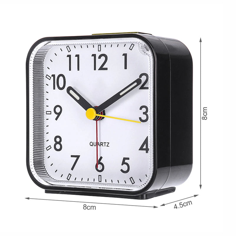 Analogue Silent Alarm Clocks Small Silent Non-ticking Analog Quartz Clock with Light Snooze for Heavy Sleepers Office Bedroom