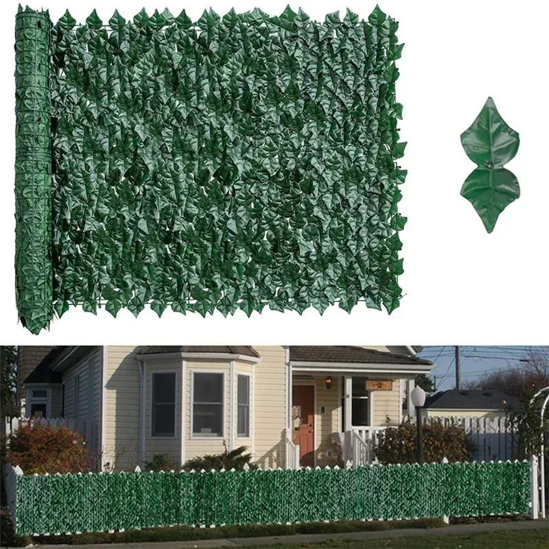 Artificial Ivy Fence Plant Grass Wall Panel Faux Green Leaf Hedge Privacy  Screen Indoor Outdoor Home Garden Balcony Decoration