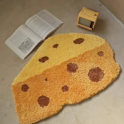 VIKAMA 1PC INS Cute Cartoon Shaped Bread Imitation Cashmere Carpet Living Room Bedroom Decoration Thickened Non-Slip Bed Rug