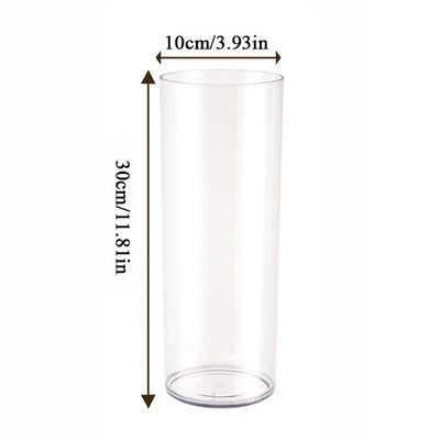 Acrylic Clear Cylinder Flower Vase Unbreakable Hurricane Tall Large Plastic Vases for Wedding Centerpieces Hydroponic Decor