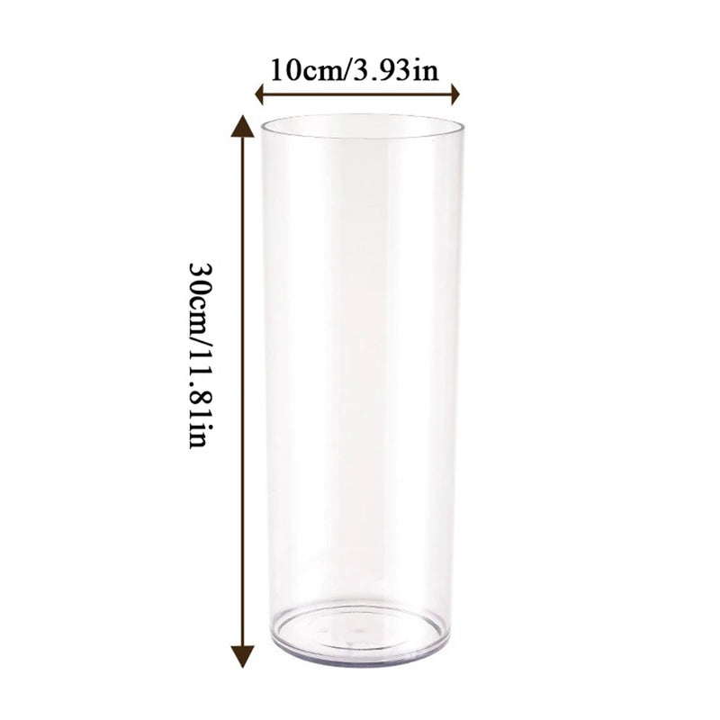 Acrylic Clear Cylinder Flower Vase Unbreakable Hurricane Tall Large Plastic Vases for Wedding Centerpieces Hydroponic Decor