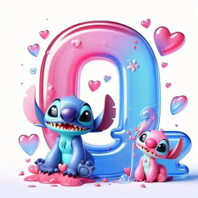 Disney DIY Cartoon Diamond Painting Letter Lilo And Stitch Full Drill Diamond Mosaic Heart Handicraft Embroidery Christmas Gift