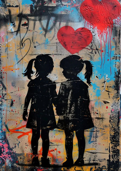 Banksy Graffiti Boy Girl with Balloon on Canvas Posters Prints Pop Street Wall Art Painting for Living Room Home Decor Cuadros