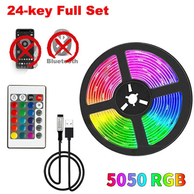 USB 5V Strip Led Lights Tape RGB 5050 Led Wall Room APP Remote Control Flexible LED Tape Diode Lights for Room Home Decoration