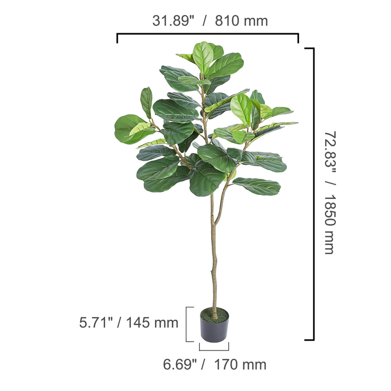 VEVOR Artificial Olive Tree 4/5/6 FT Tall Faux Plant Secure PE Material & Anti-Tip Tilt Protection Low-Maintenance Tree for Home