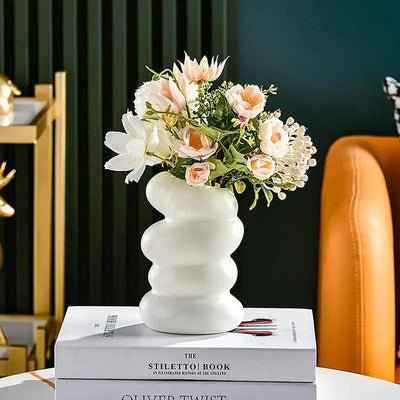 Flower Vase PE Pampas Grass Vase Nordic Spiral Flower Pot Modern Desk Aesthetic Room Decor Living Room Flower Holder For Home