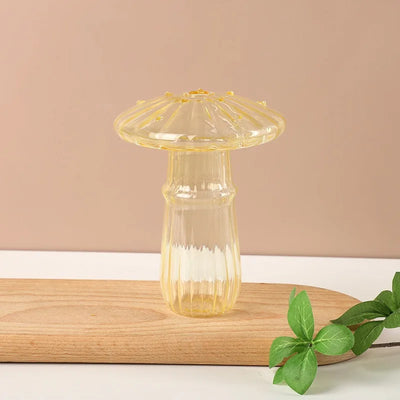 Transparent Mushroom Glass Vase Aromatherapy Bottle Home Small Vase Hydroponic Flower Pot Simple Table Decoration Home Decor