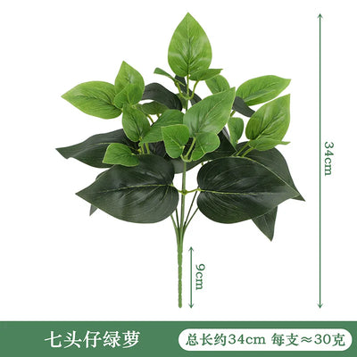 Artificial Plants Leaves Silk Tortoiseshell Leaf Dieffenbough Fake Small Fairy Taro Simulation Green Plant Living Room Decor