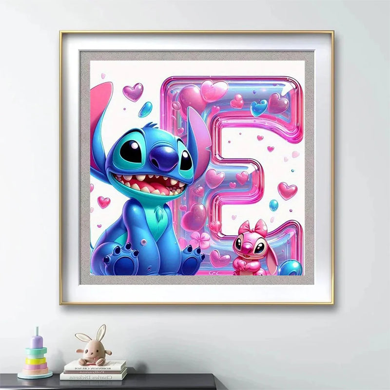 Disney DIY Cartoon Diamond Painting Letter Lilo And Stitch Full Drill Diamond Mosaic Heart Handicraft Embroidery Christmas Gift