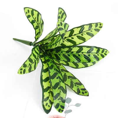 Artificial Plants Leaves Silk Tortoiseshell Leaf Dieffenbough Fake Small Fairy Taro Simulation Green Plant Living Room Decor