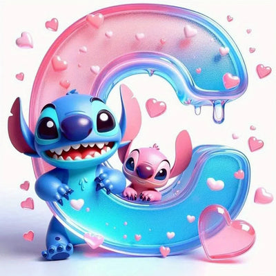 Disney DIY Cartoon Diamond Painting Letter Lilo And Stitch Full Drill Diamond Mosaic Heart Handicraft Embroidery Christmas Gift