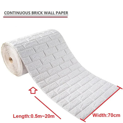 70cmx1/5/10m 3D Wallpaper Decoration Self-adhesive Antique Foam Brick Wallpaper Living Room Bedroom Waterproof 3d Wall Sticker