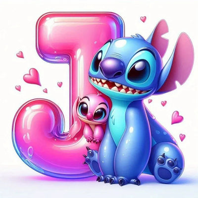 Disney DIY Cartoon Diamond Painting Letter Lilo And Stitch Full Drill Diamond Mosaic Heart Handicraft Embroidery Christmas Gift