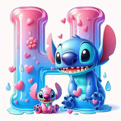 Disney DIY Cartoon Diamond Painting Letter Lilo And Stitch Full Drill Diamond Mosaic Heart Handicraft Embroidery Christmas Gift