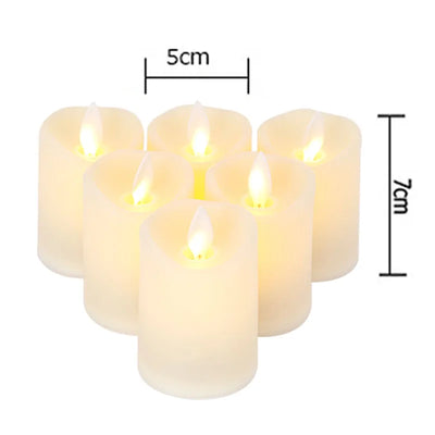 6Pcs Flickering Battery Candles Plastic Flameless Candles LED Electric Candles Fake Candle for Lantern Weddings Home Decor