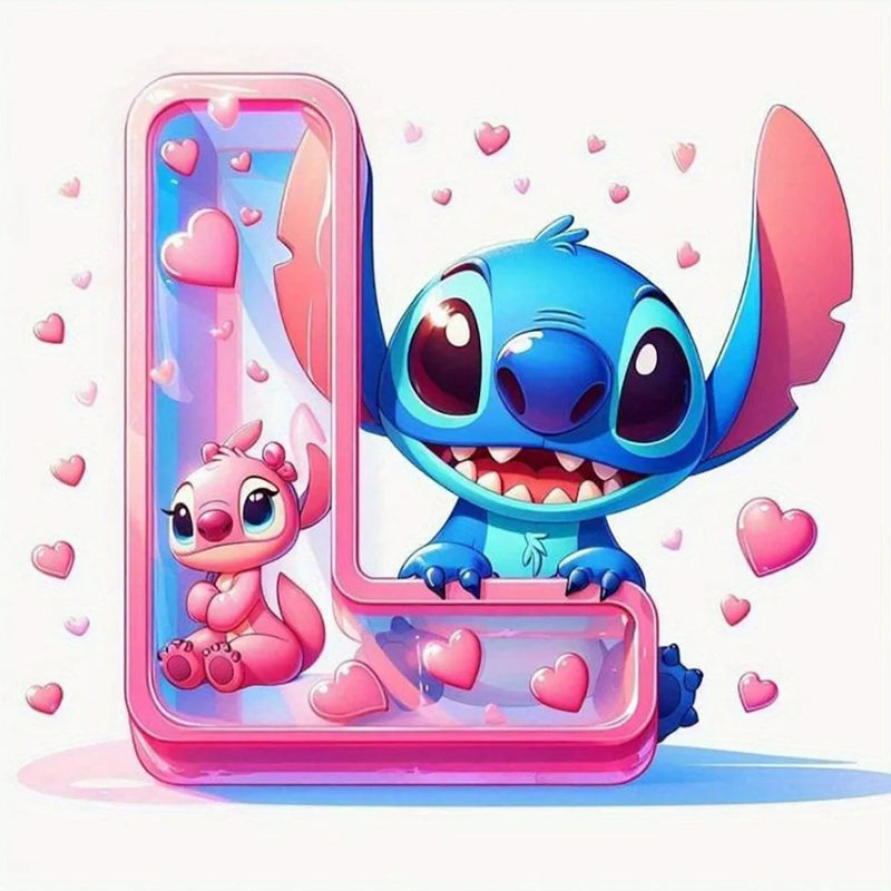 Disney DIY Cartoon Diamond Painting Letter Lilo And Stitch Full Drill Diamond Mosaic Heart Handicraft Embroidery Christmas Gift