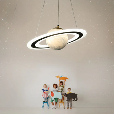 Saturn Pendant Lights for Children Bedroom Modern Led Hanging Lamp Planet Decoration Kids Lighting Ceiling Chandeliers Modern