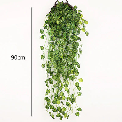 2PCS 80cm Artificial Hanging Plants Fake Hanging Plant Faux Eucalyptus Leaf Greenery Vine Outdoor UV Resistant Plastic Plants