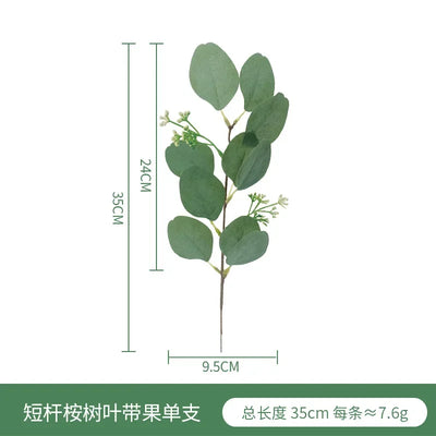 Artificial Green Plant Fake Eucalyptus Leaf Flower Arrangement Accessories Wedding Home Decoration Fake Flowers