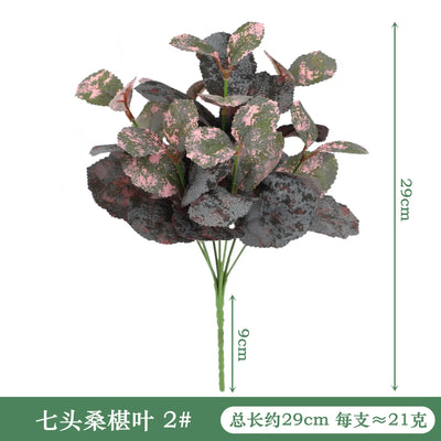 Artificial Plants Leaves Silk Tortoiseshell Leaf Dieffenbough Fake Small Fairy Taro Simulation Green Plant Living Room Decor