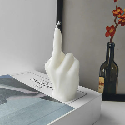 1pc White/Black Creative Candles Middle Finger Shaped Gesture Scented Candles Niche Funny Quirky Gifts Home Decoration Ornaments