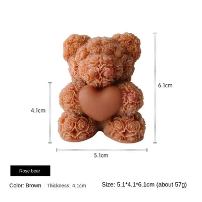 2025 New Arrival Handmade DIY Rose Bear Scented Candle Creative Bedroom Decoration Valentine's Day Candle Making Kit